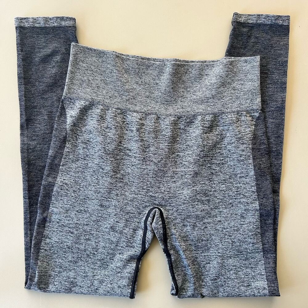 PINK Victorias Secret Seamless Leggings Size Medium Colorblock Gray Full Length